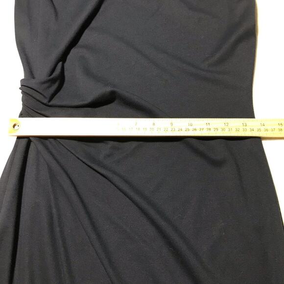 Lafayette 148 navy blue sheath dress with gathered side ruched sleeveless 4 midi - Picture 8 of 8